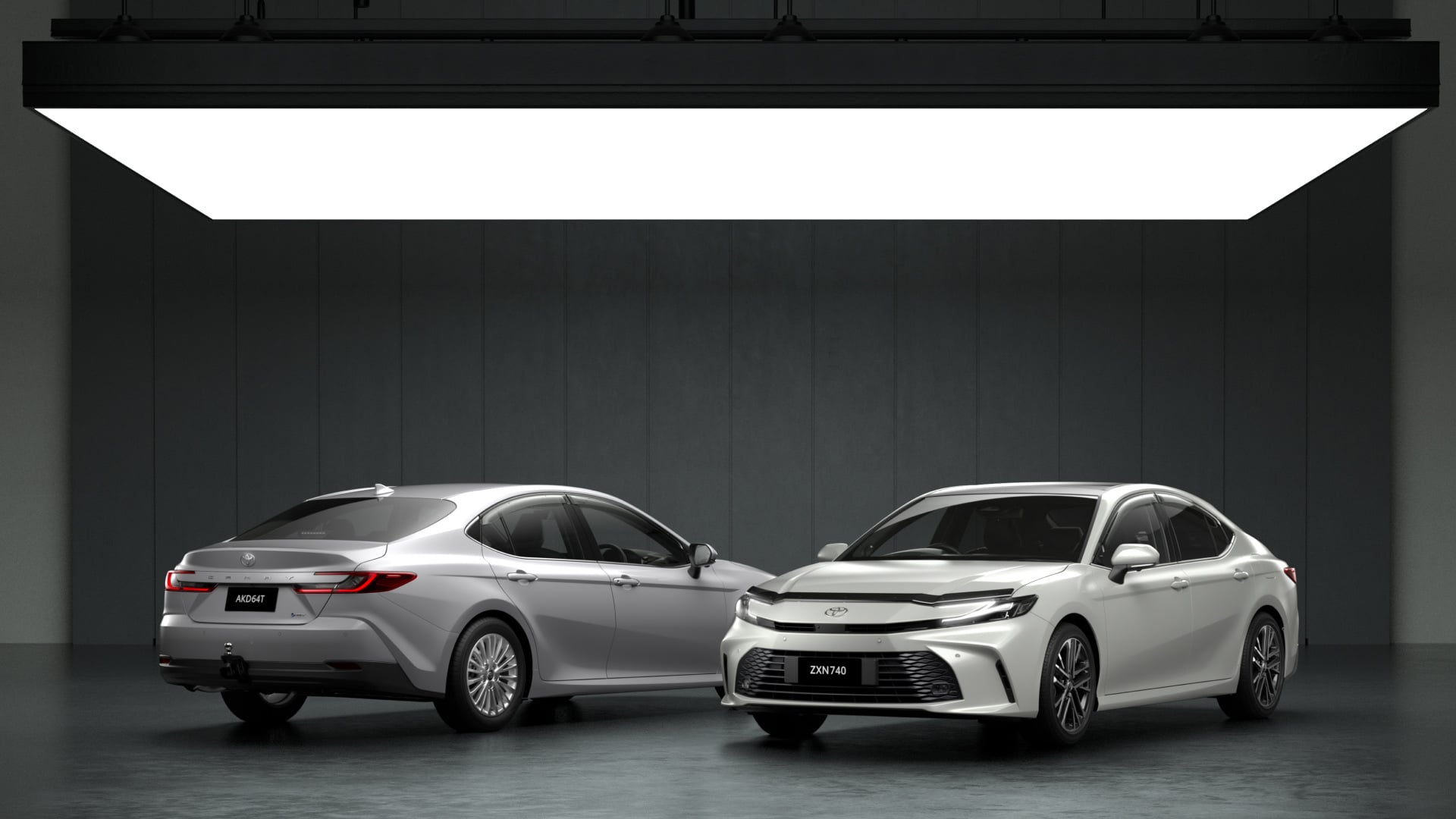 Camry in a garage