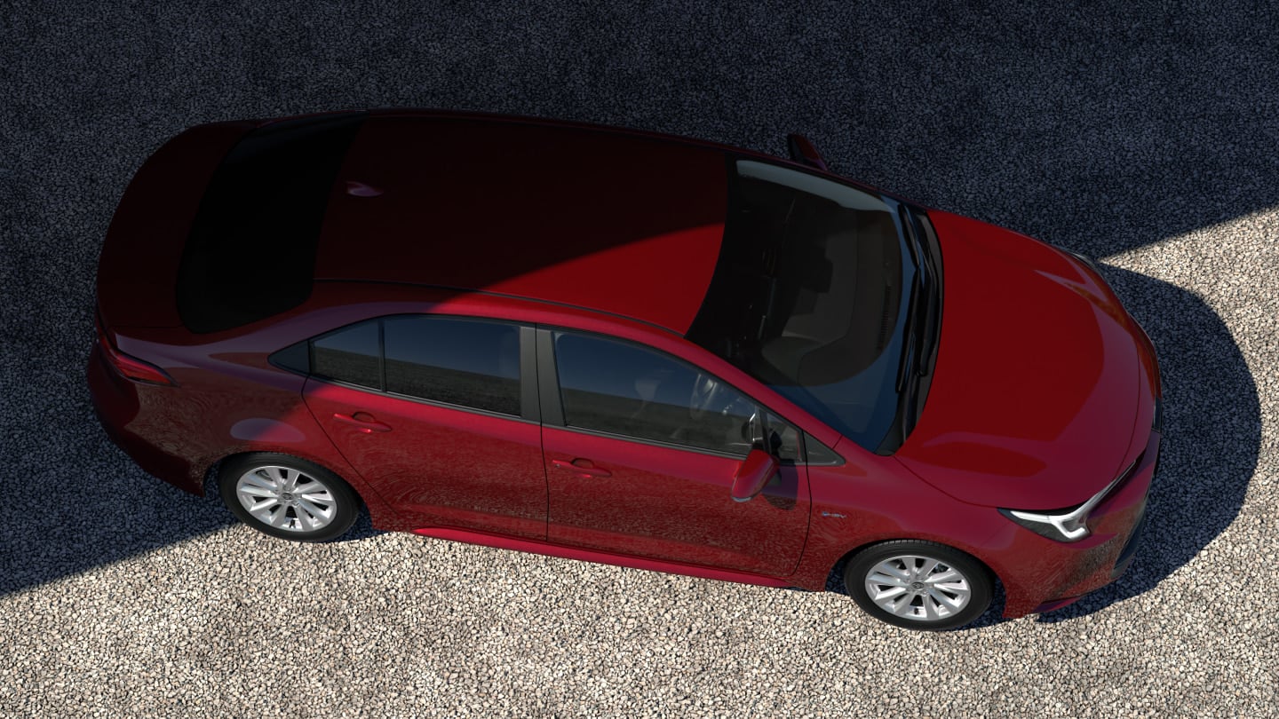 Corolla sedan from the top