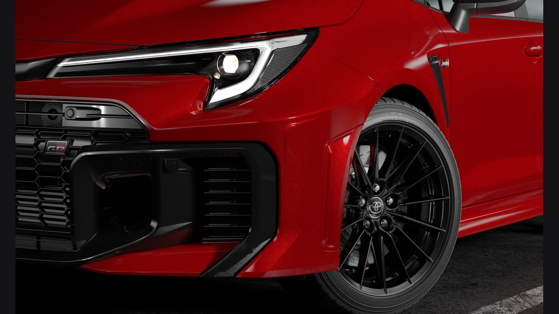 GR Corolla side view