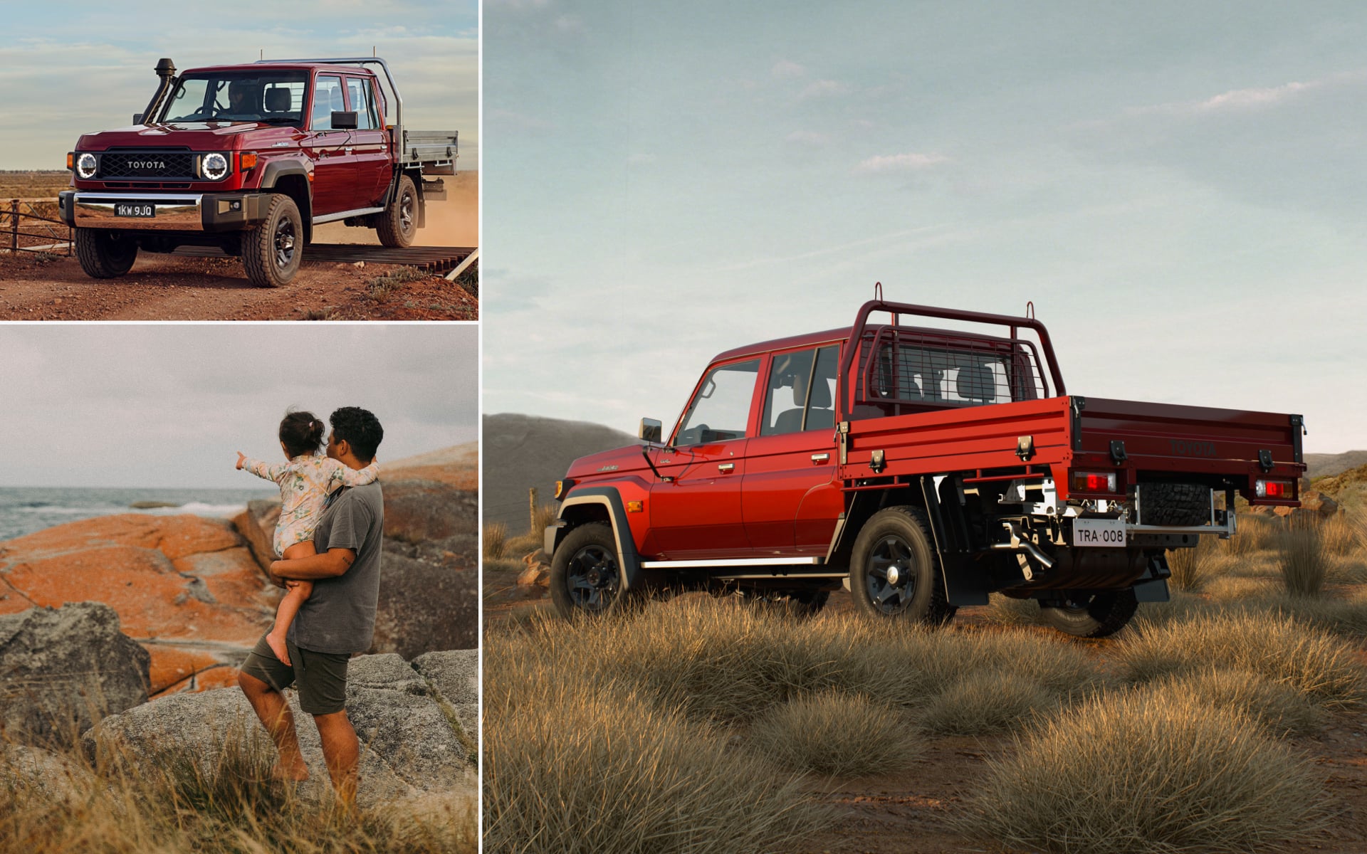 LandCruiser 70 mosaic of it in the outback