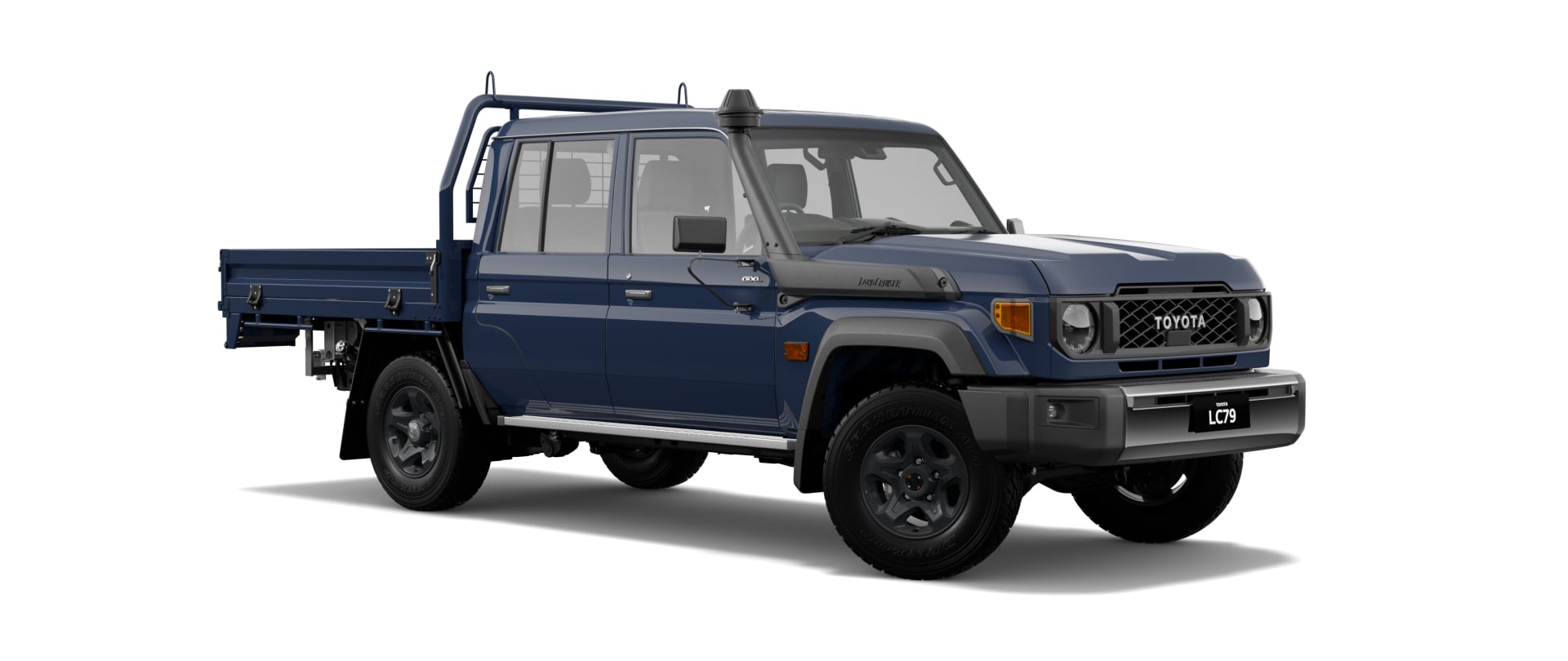 LandCruiser 70 in midnight blue with tray