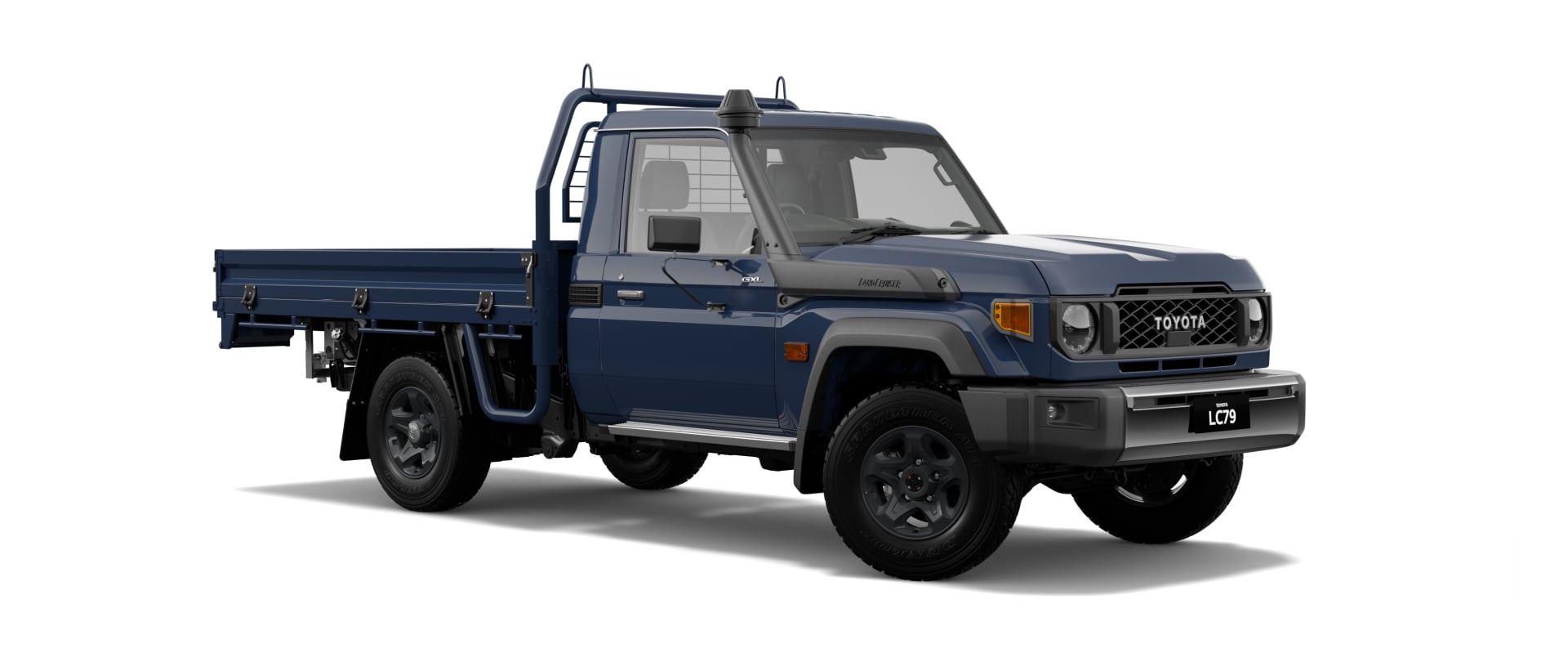 LandCruiser 70 in midnight blue with tray
